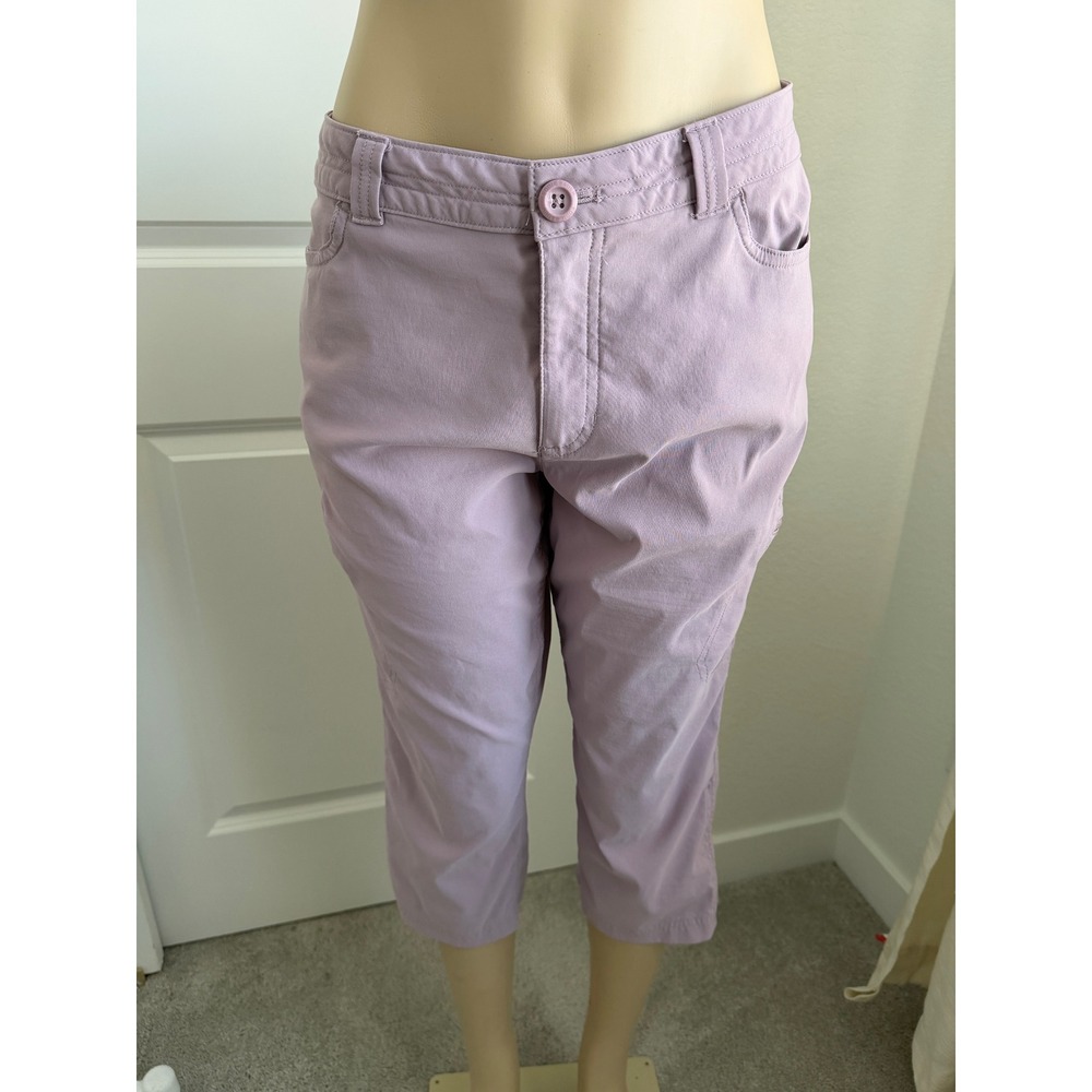 Eddie Bauer First Ascent Womens Lavender Purple Hiking Capri Pants Size 14